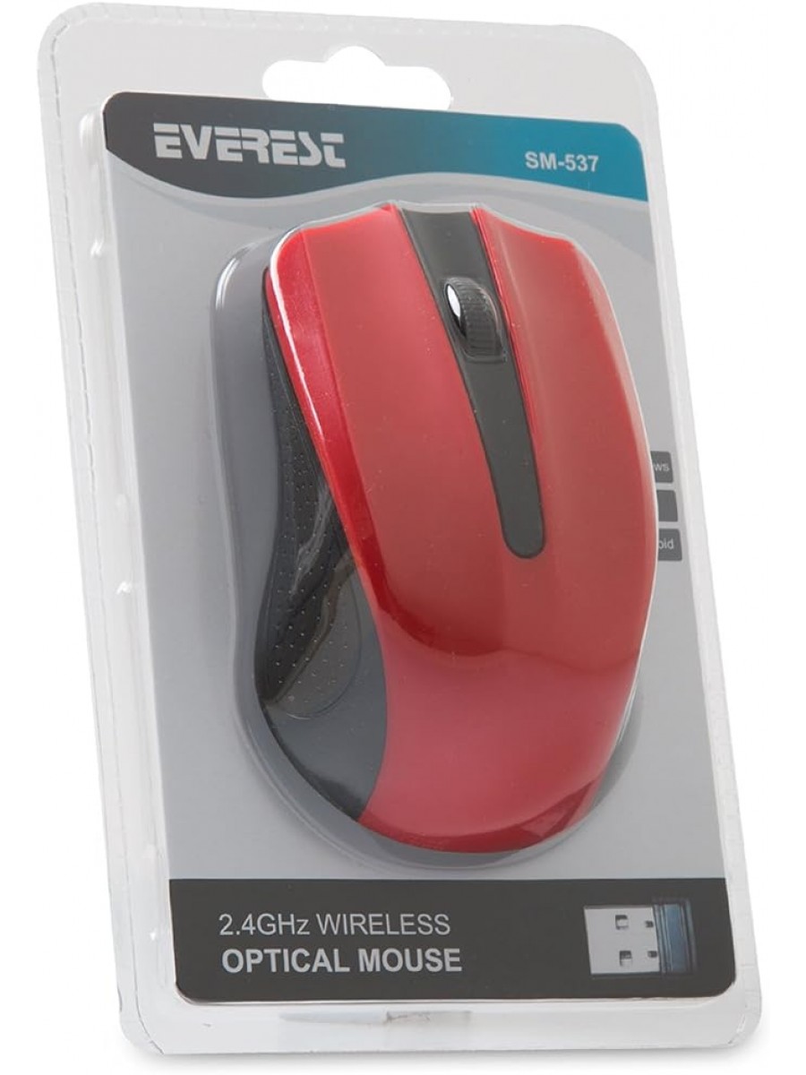 Everest SM-537 USB 2.4 Ghz Kablosuz Mouse Kırmızı