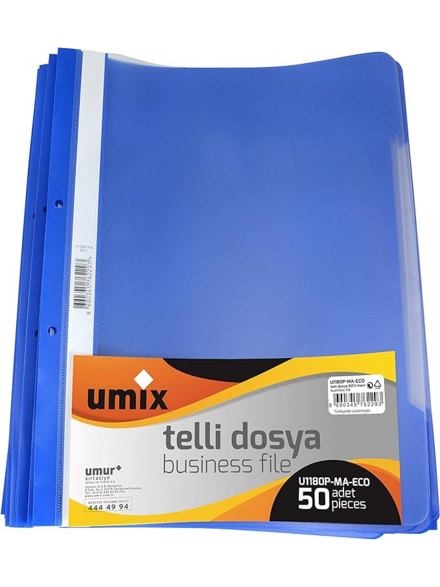 Umix A4 Telli Dosya 50 Adet Mavi
