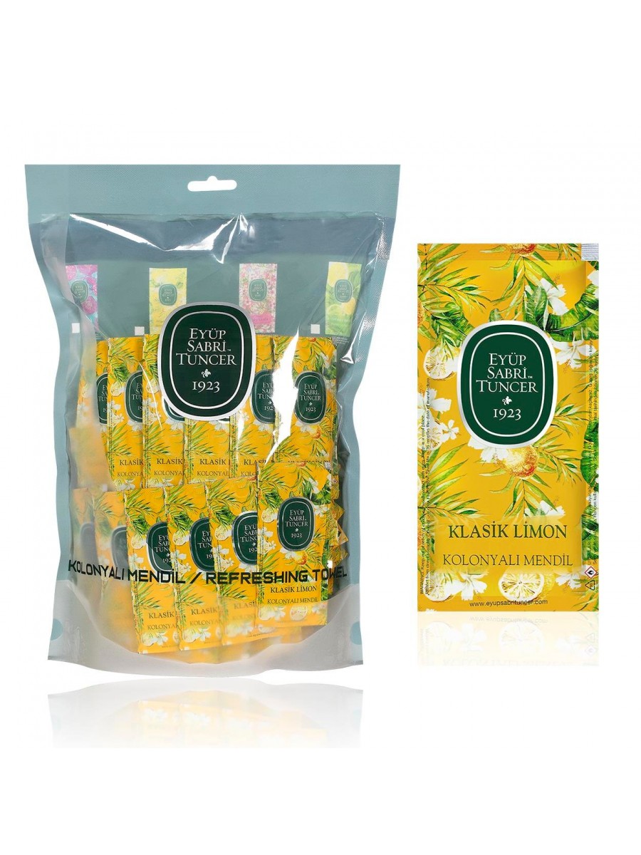 Eyüp Sabri Tuncer Klasik Limon Kolonyalı Mendil 150'li (Küçük Boy)